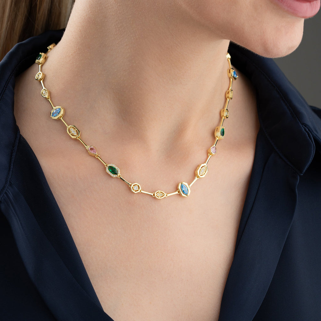 COLORFULL BIJOU HALSKETTE | 925 SILBER