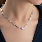 WEISSE BIJOU HALSKETTE aus 925 Silber - Eleganter Halskette - AURIME