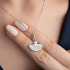 ZIRKONIA FÄCHER HALSKETTE aus 925 Silber - Eleganter Halskette - AURIME