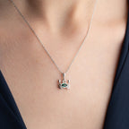 ZIRKONIA KREBS HALSKETTE aus 925 Silber - Eleganter Halskette - AURIME