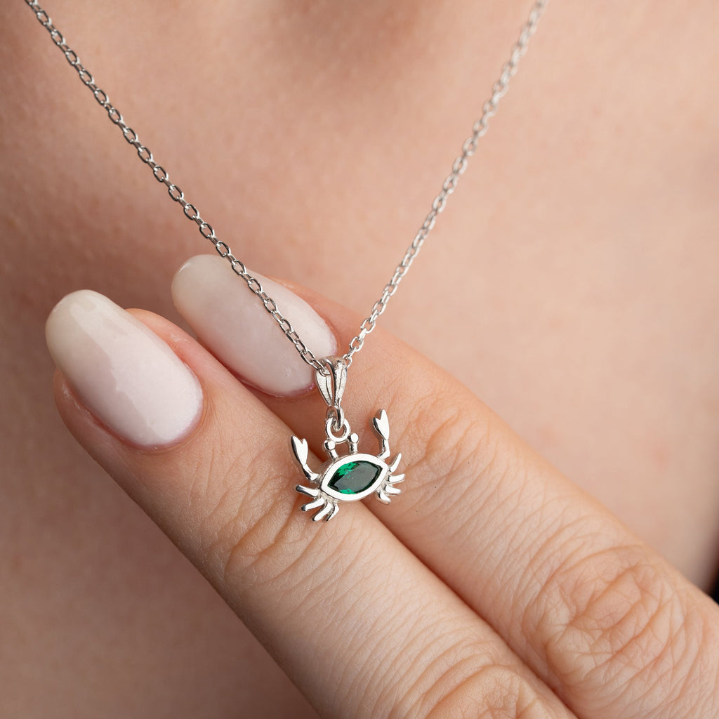 ZIRKONIA KREBS HALSKETTE aus 925 Silber - Eleganter Halskette - AURIME