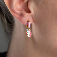 Hübsche Kinder Unicorn Ohrringe aus 925 Silber von Aurime, detailreiche silberne Ohrschmuck mit Einhorn-Design.