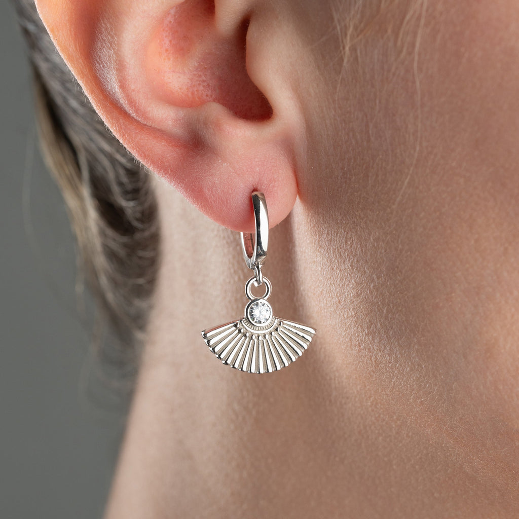 ZIRKONIA FÄCHER OHRRINGE| 925 SILBER