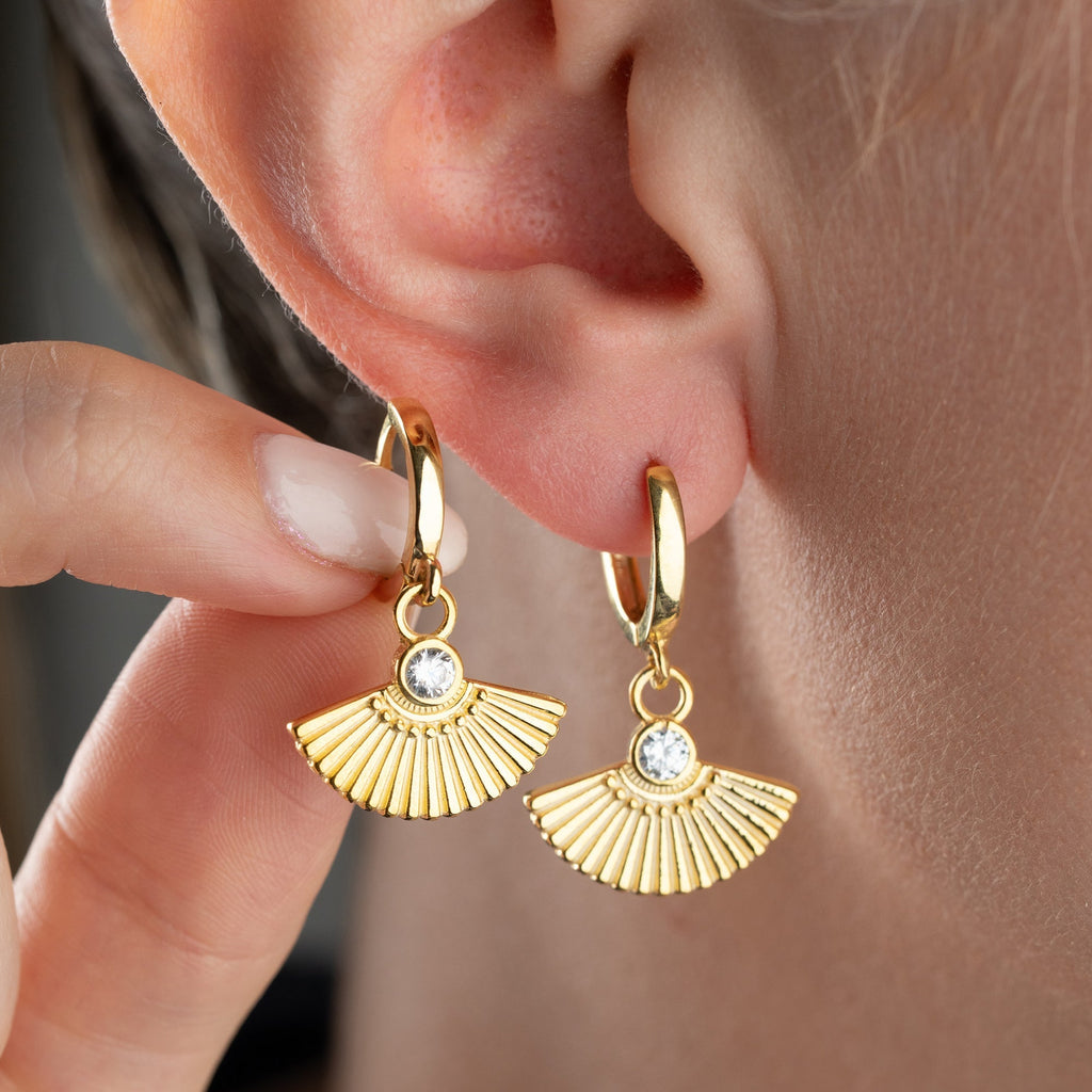 ZIRKONIA FÄCHER OHRRINGE| 925 SILBER