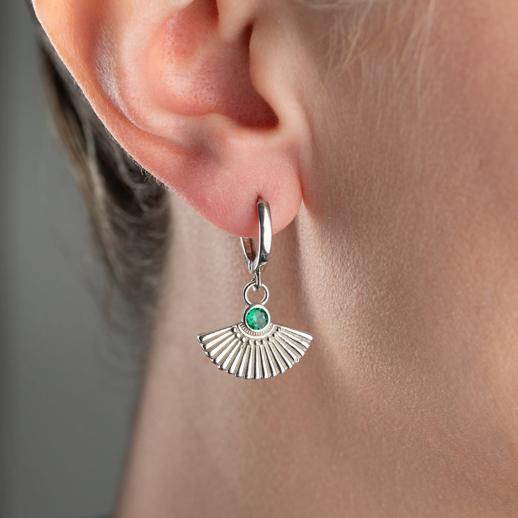 ZIRKONIA FÄCHER OHRRINGE| 925 SILBER