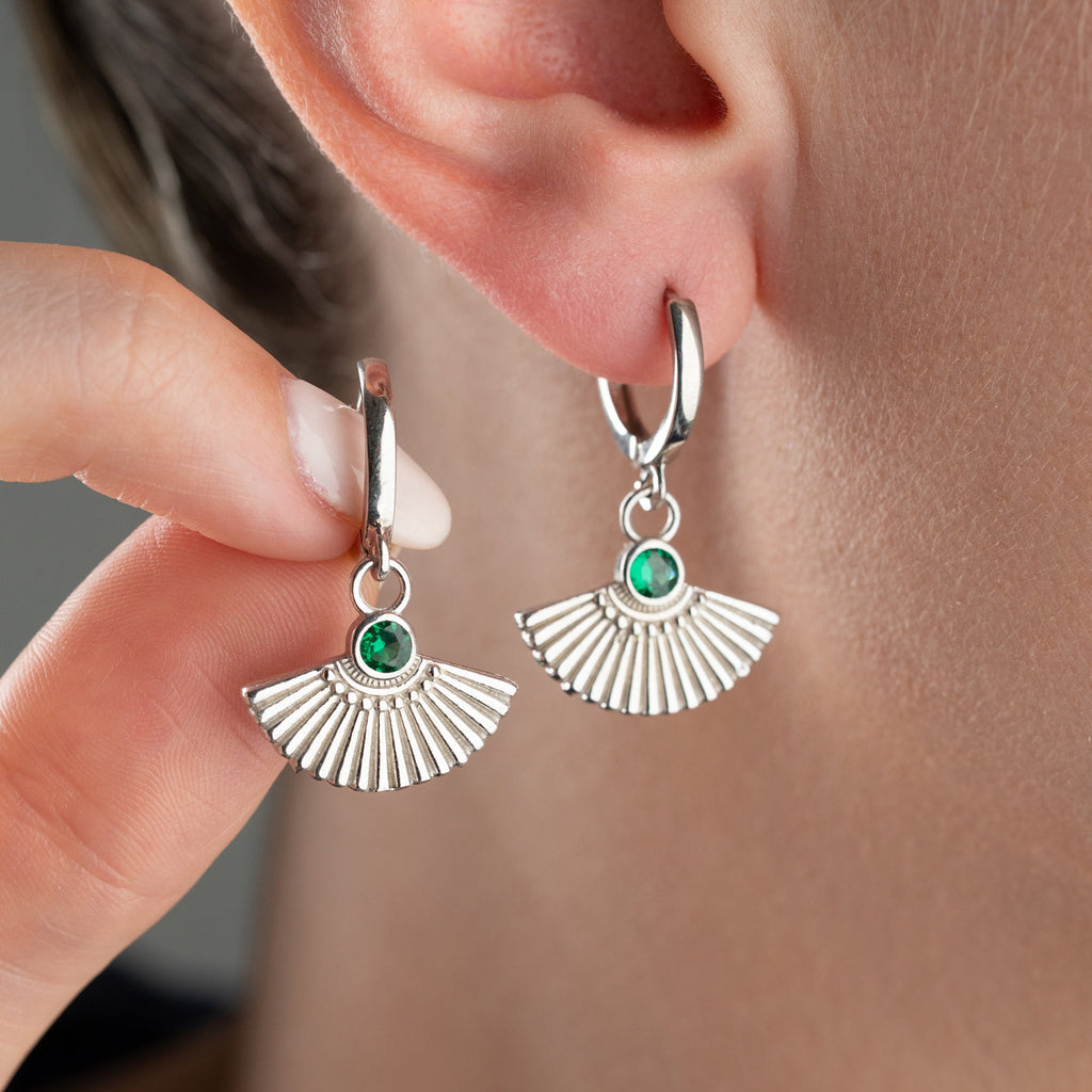 ZIRKONIA FÄCHER OHRRINGE| 925 SILBER