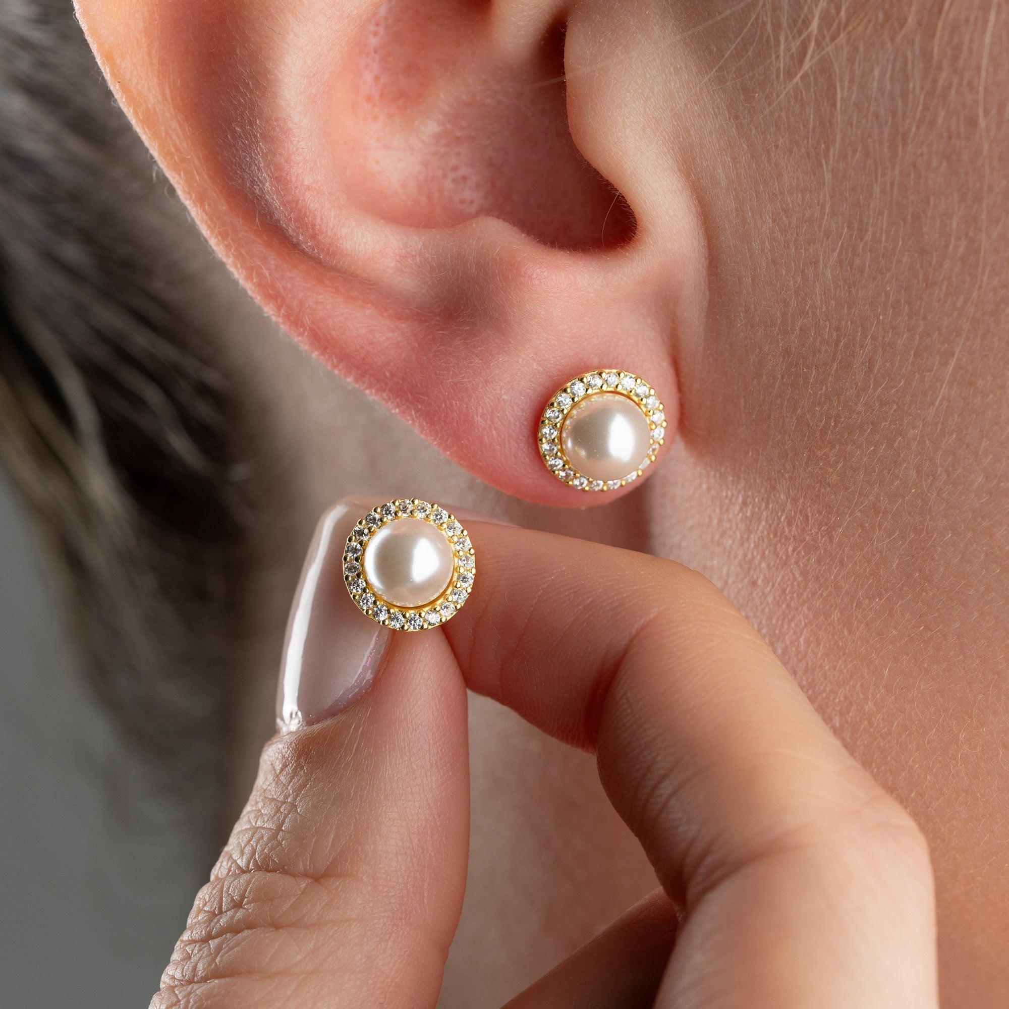 ZIRKONIA PEARL OHRRINGE | 925 SILBER