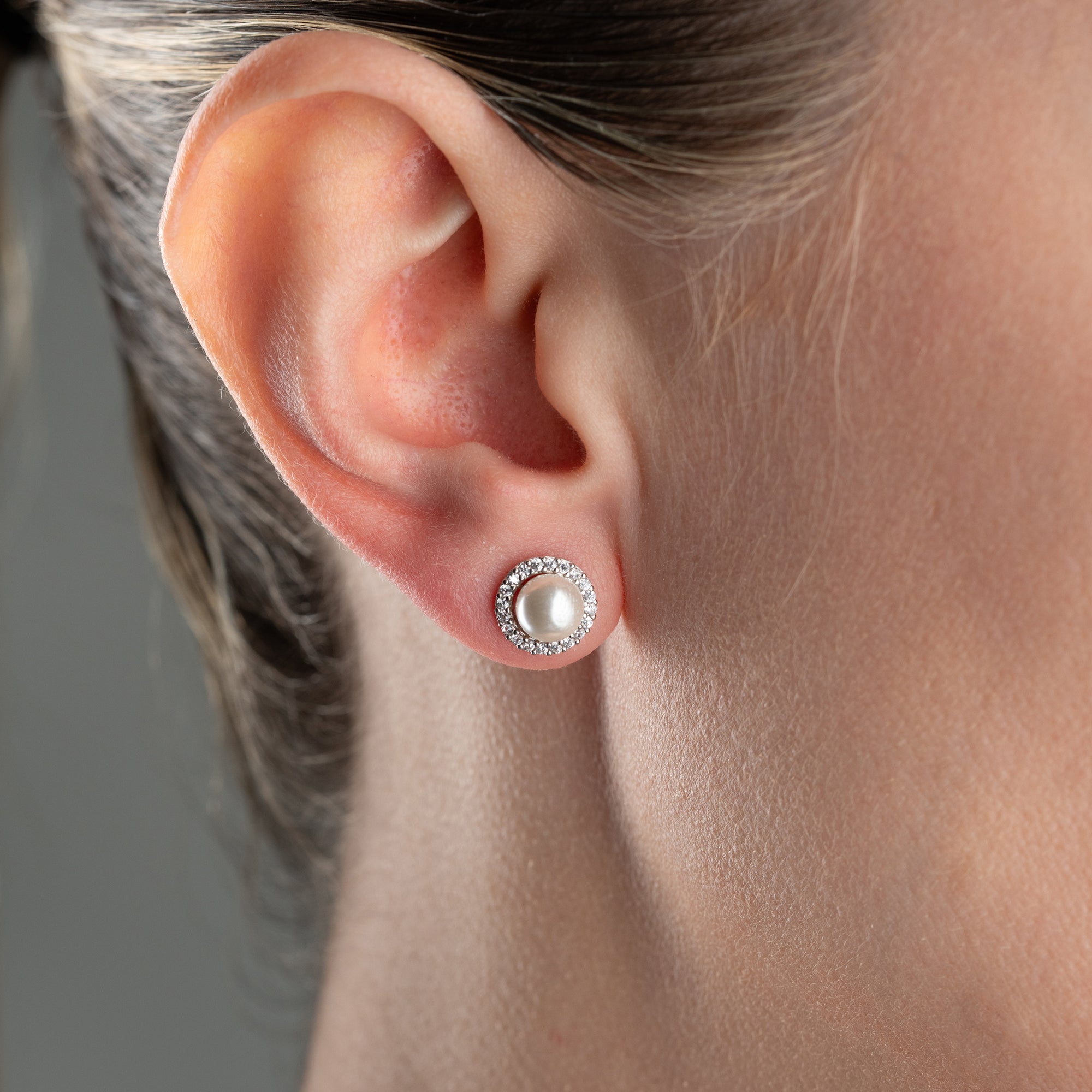 ZIRKONIA PEARL OHRRINGE | 925 SILBER