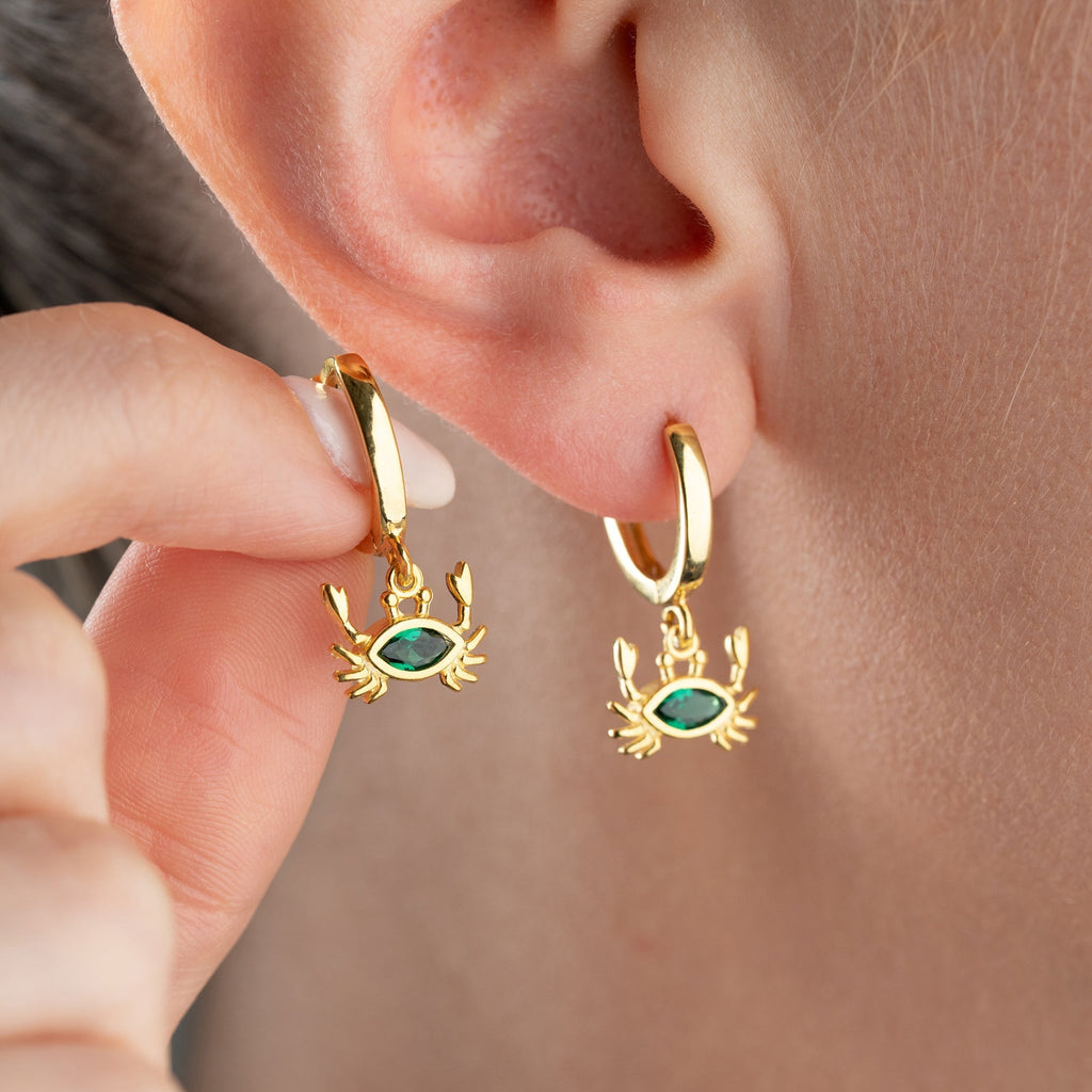 ZIRKONIA KREBS OHRRINGE | 925 SILBER