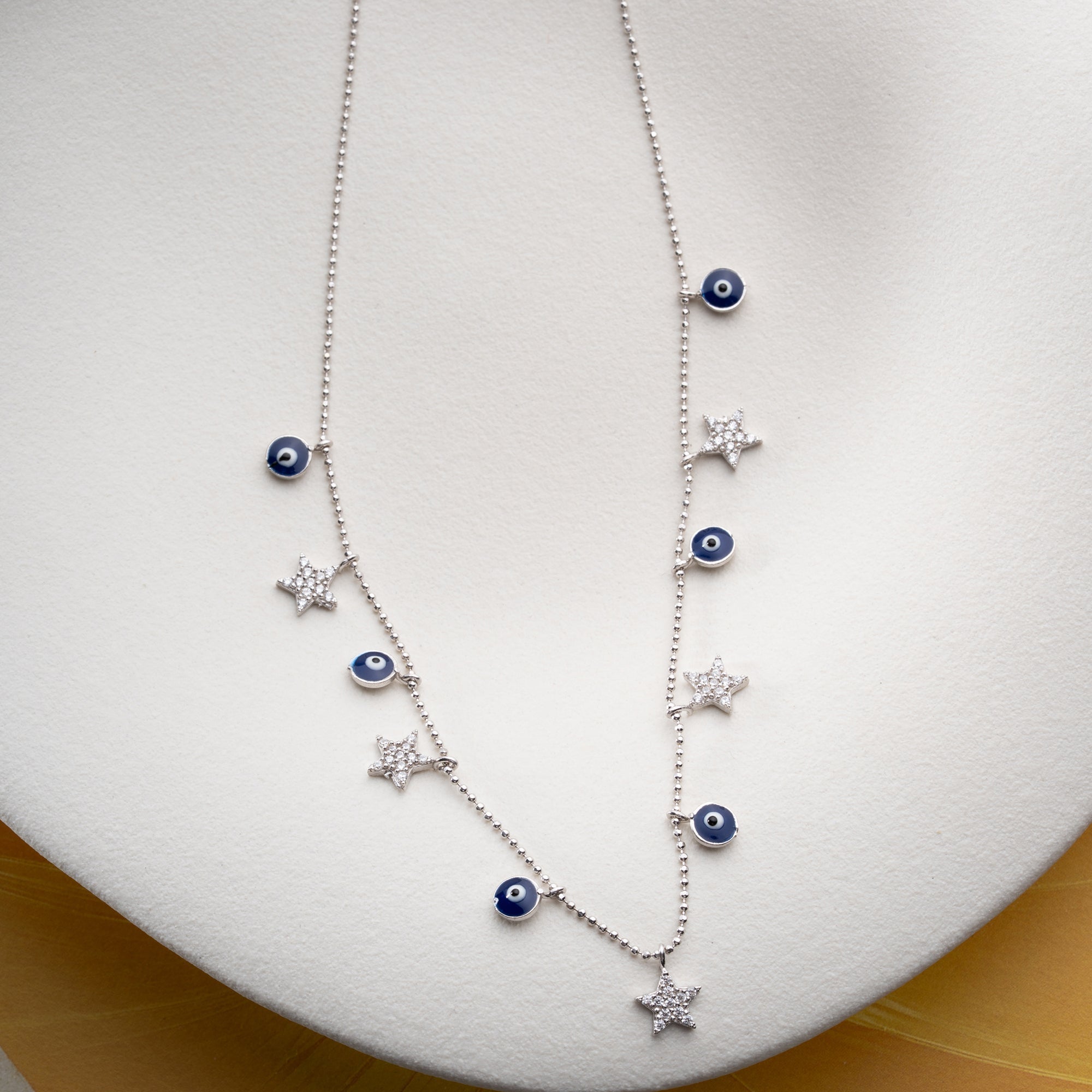 STERN X NAZAR KETTE aus 925 Silber - Eleganter Halskette - AURIME