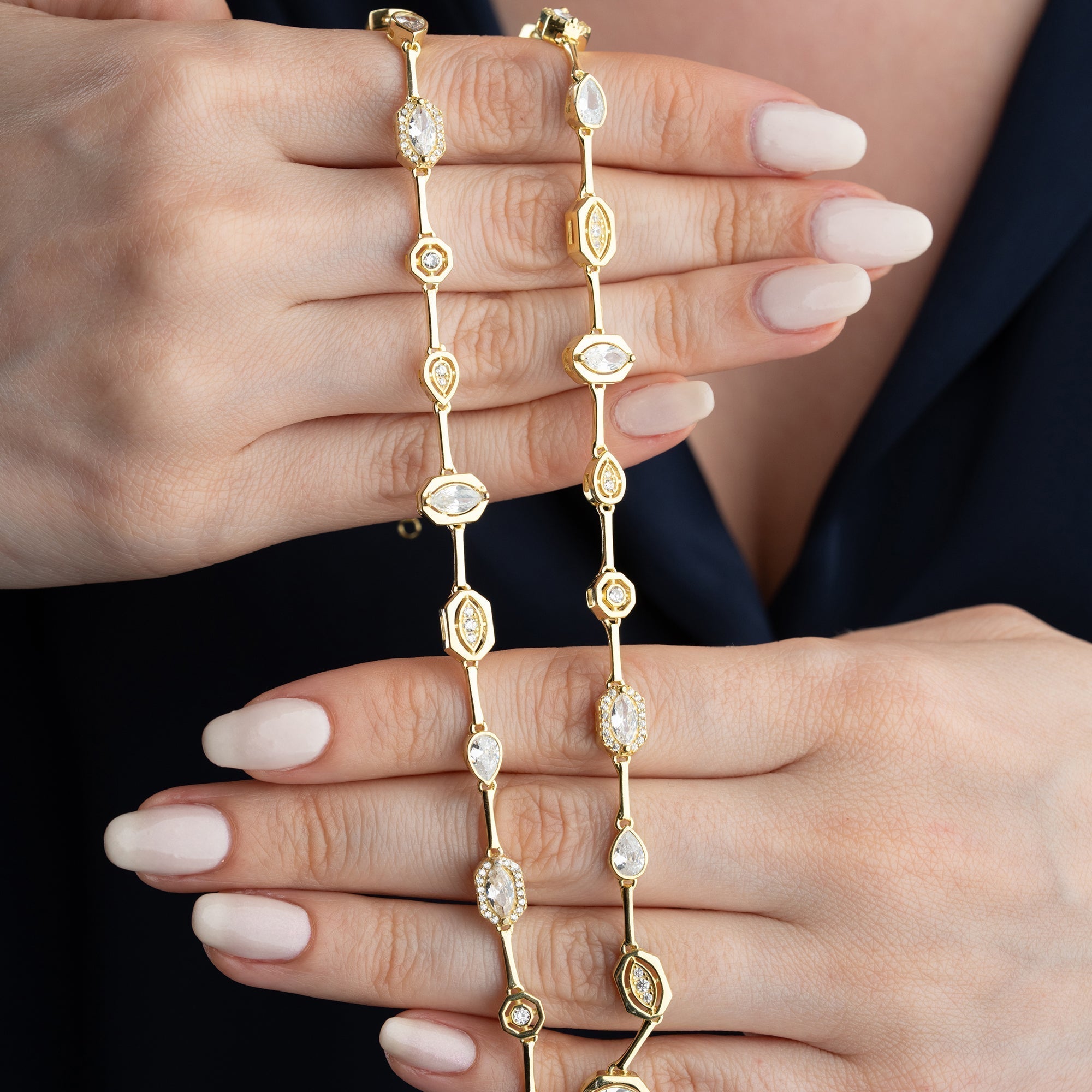 WEISSE BIJOU HALSKETTE | 925 SILBER