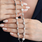 WEISSE BIJOU HALSKETTE aus 925 Silber - Eleganter Halskette - AURIME
