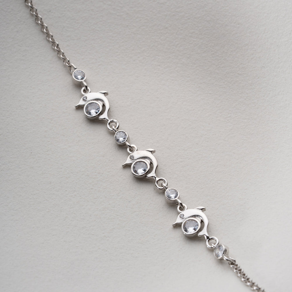 DOLPHIN STONE ARMBAND aus 925 Silber - Eleganter Armband - AURIME