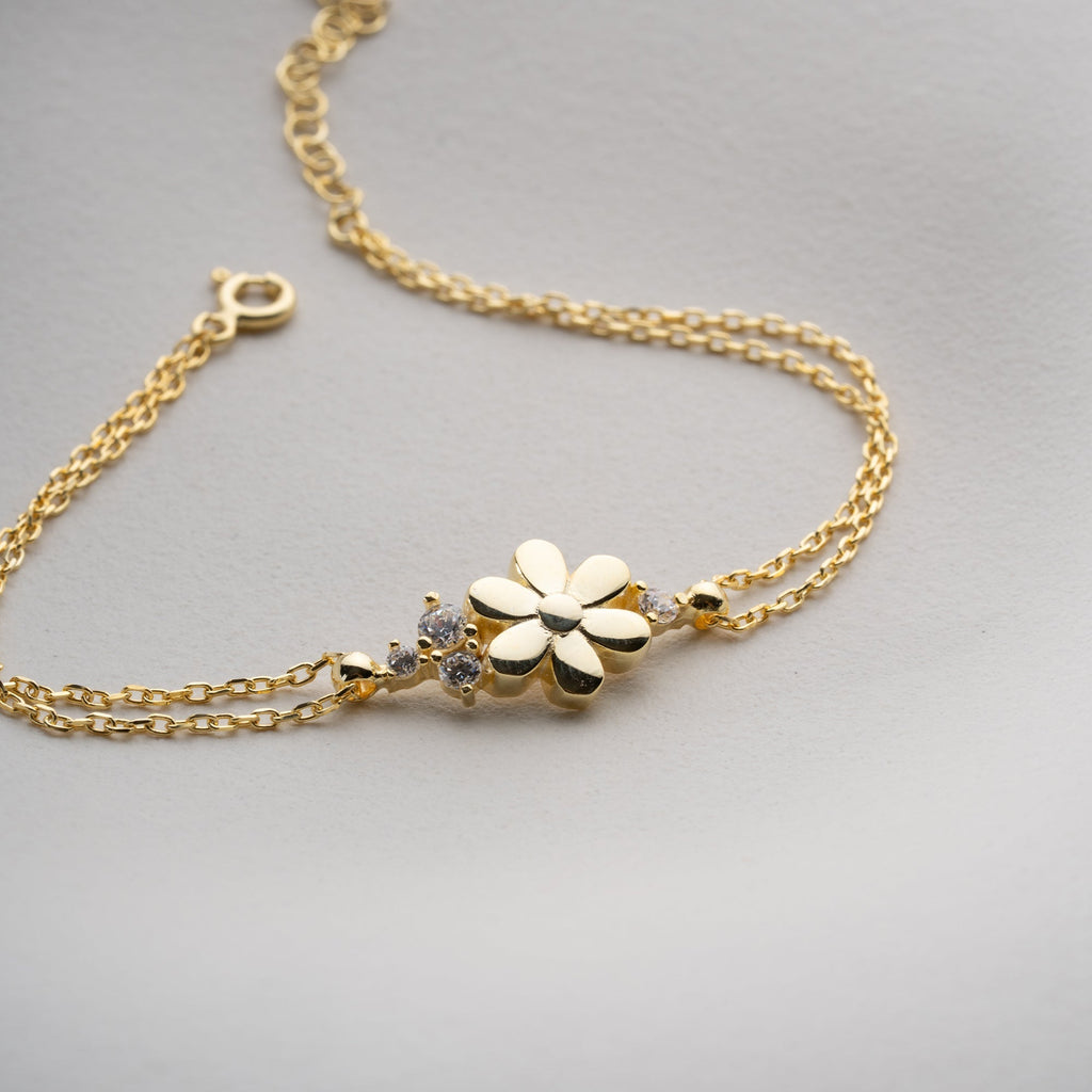 FLOWER STONE ARMBAND aus 925 Silber - Eleganter Armband - AURIME