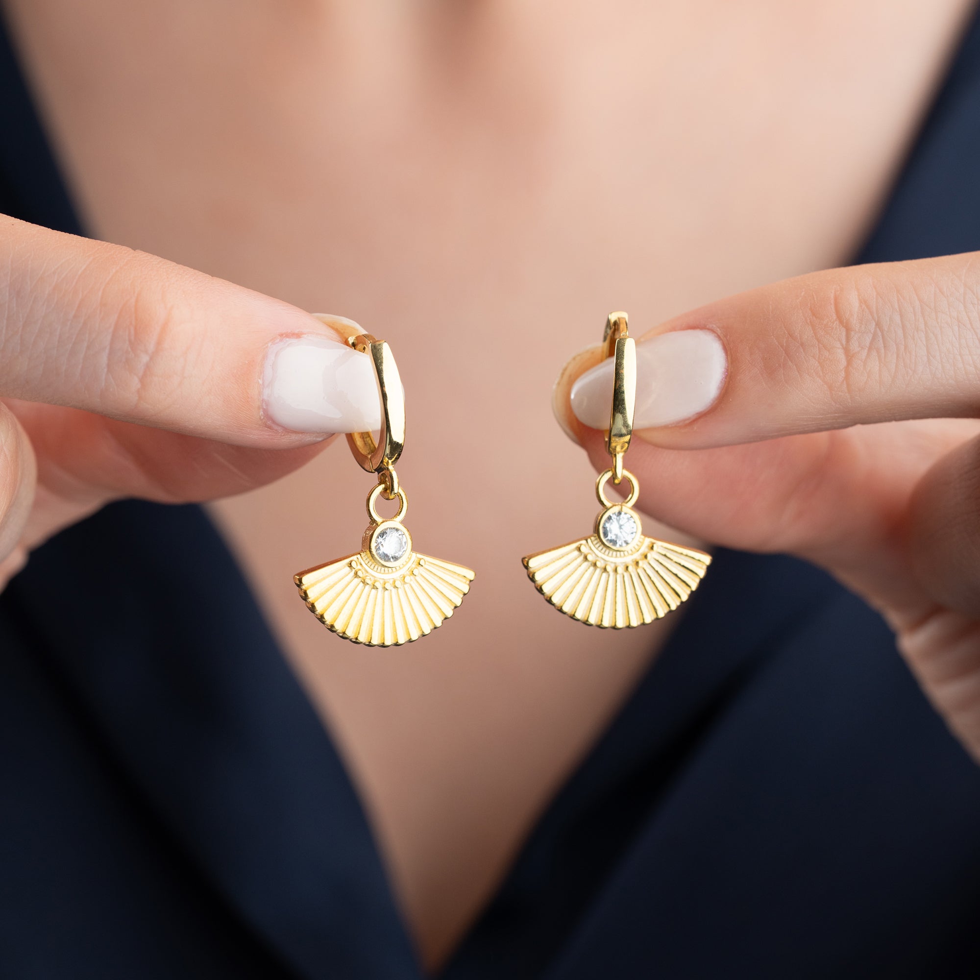 ZIRKONIA FÄCHER OHRRINGE| 925 SILBER