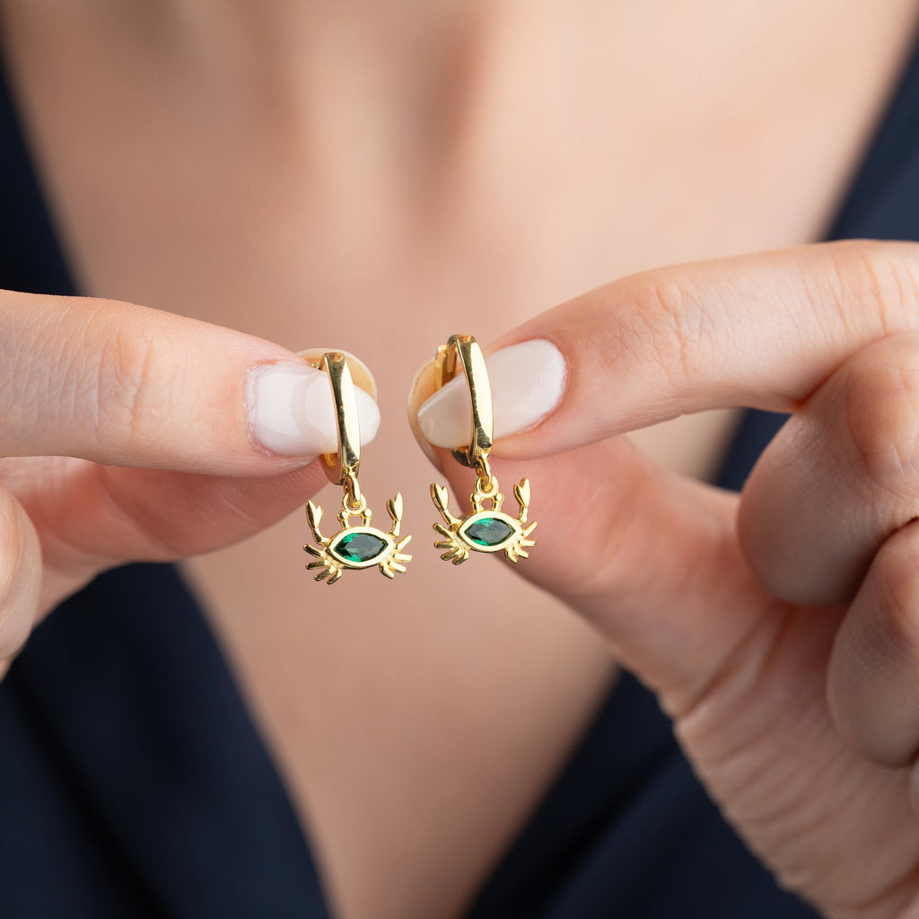 ZIRKONIA KREBS OHRRINGE | 925 SILBER