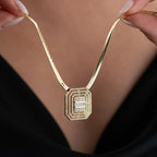 SQUARED BAGUETTE HALSKETTE| 925 SILBER