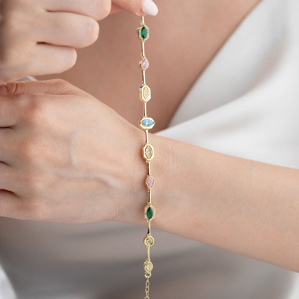 DESIGN BUNTES ARMBAND | 925 SILBER