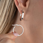 BREITE BASIC OHRRINGE | 925 SILBER