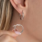 FEINE SILBERFARBE OHRRINGE | 925 SILBER