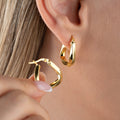 ASYMMETRISCHE SPIRALE GOLD OHRRINGE | 925 SILBER