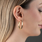 OVALE SPIRALE GOLD OHRRINGE | 925 SILBER