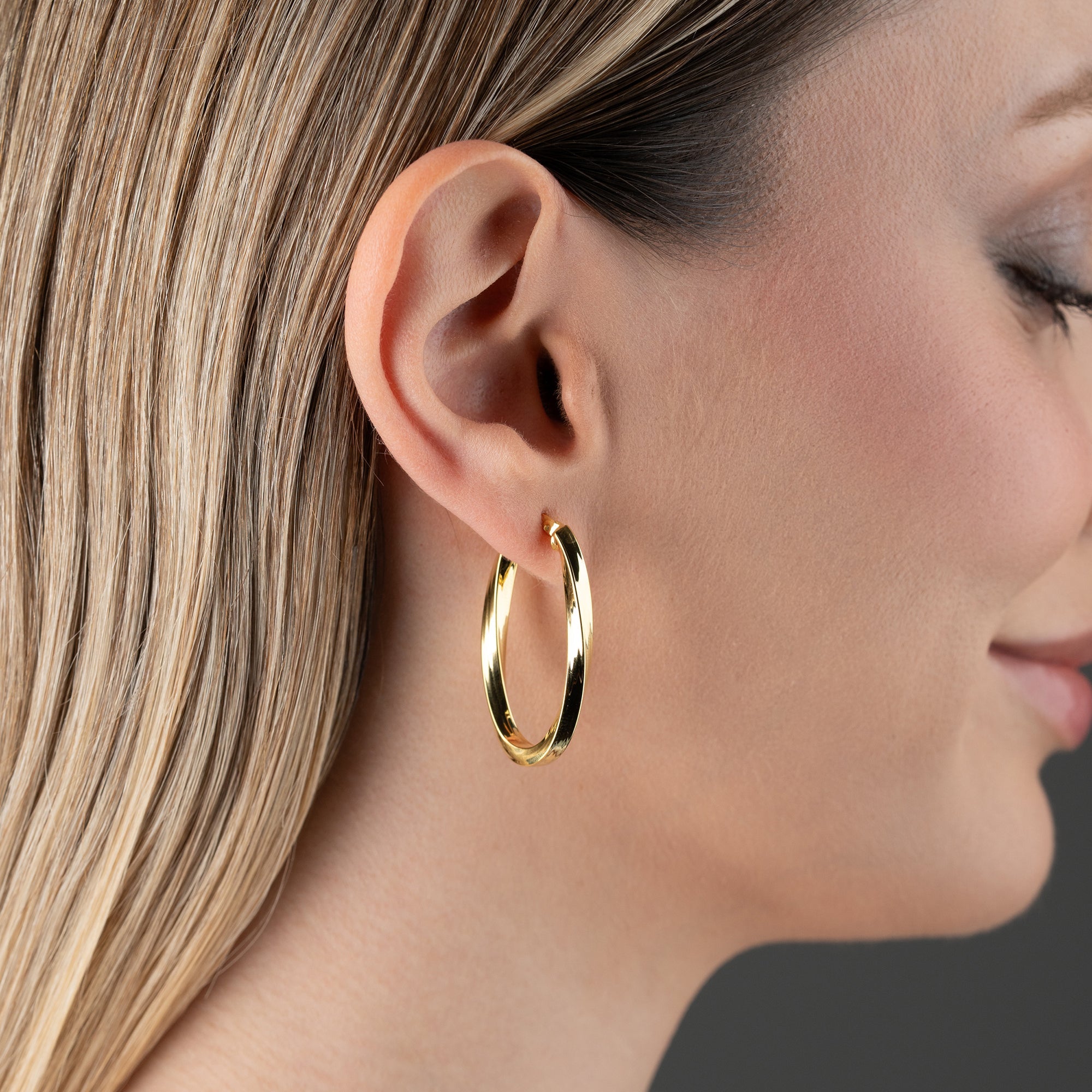 OVALE SPIRALE GOLD OHRRINGE | 925 SILBER