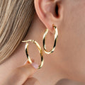 OVALE SPIRALE GOLD OHRRINGE | 925 SILBER