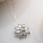 KRISTALL LOTUS KETTE aus 925 Silber - Eleganter Halskette - AURIME