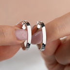 BREITE BASIC OHRRINGE | 925 SILBER