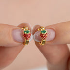 MINI-ERDBEERE OHRRINGE | 925 SILBER