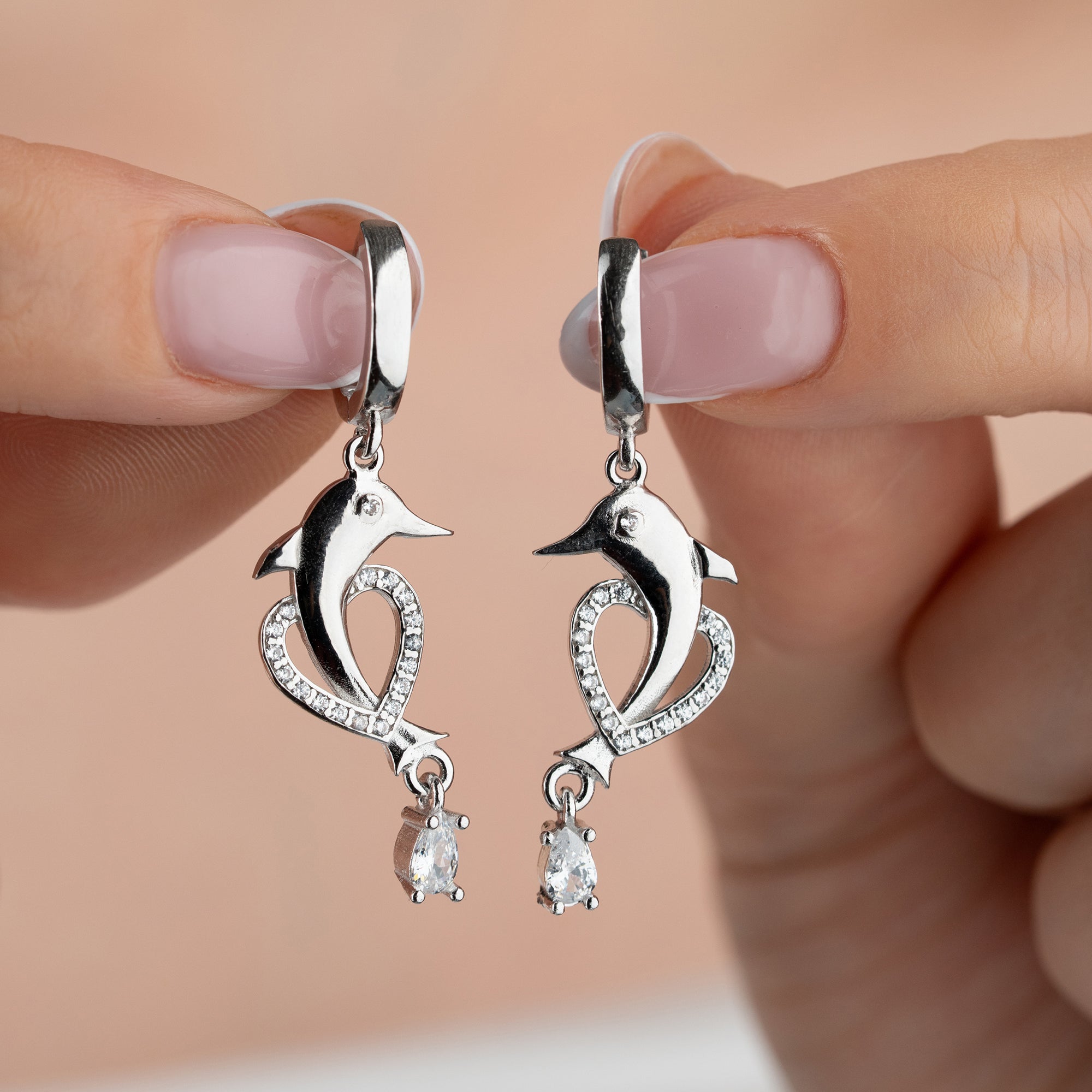 DELPHIN-MOTIV OHRRINGE | 925 SILBER