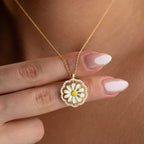 SUN FLOWER KETTE aus 925 Silber - Eleganter Halskette - AURIME