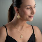 CREOLEN MIT GRÜNEM STEIN SET | 925 SILBER