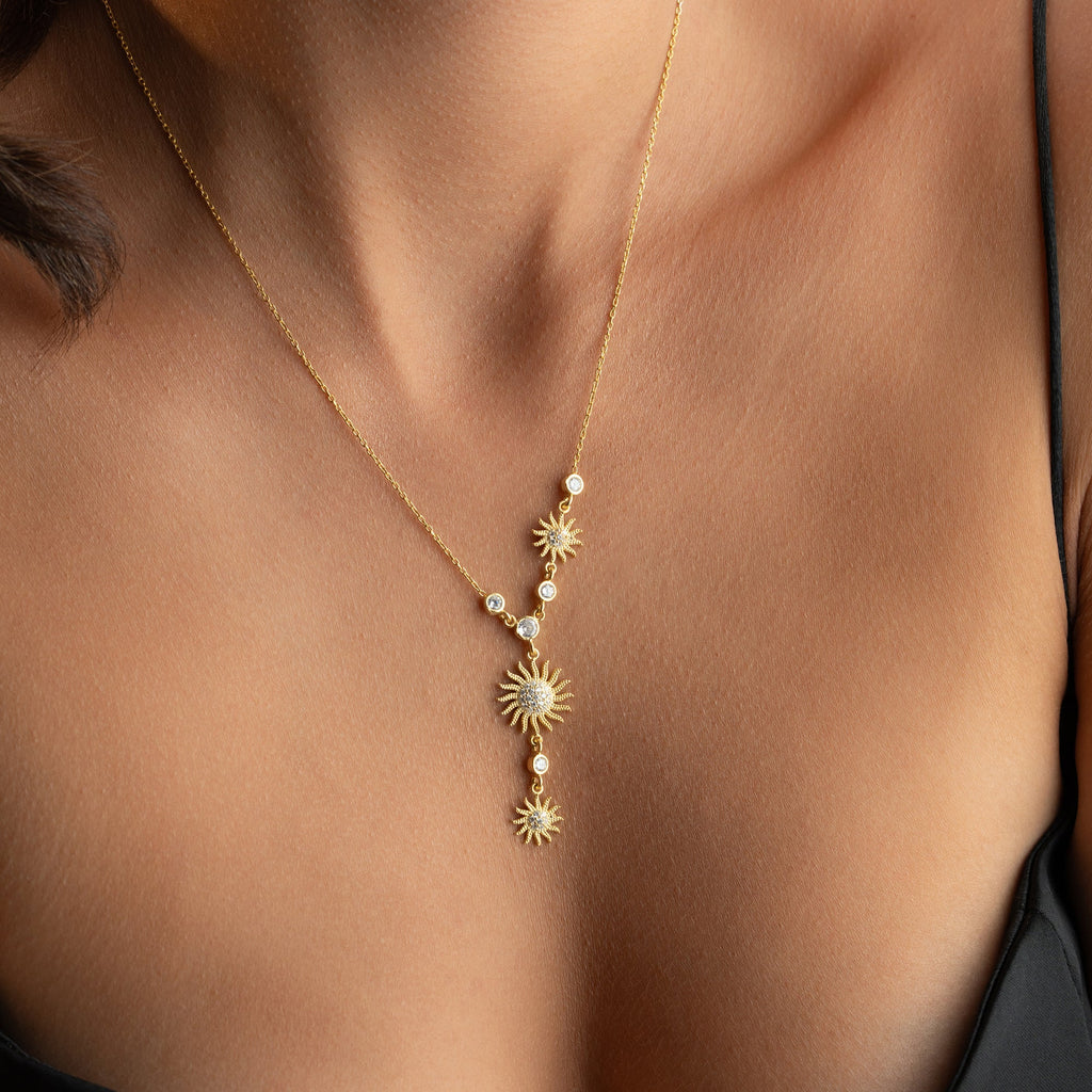 SUN Y KETTE aus 925 Silber - Eleganter Halskette - AURIME