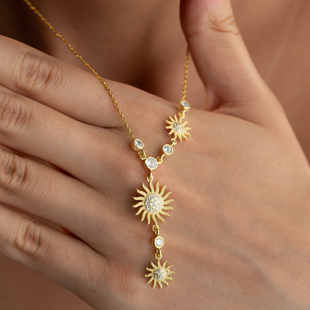 SUN Y KETTE aus 925 Silber - Eleganter Halskette - AURIME