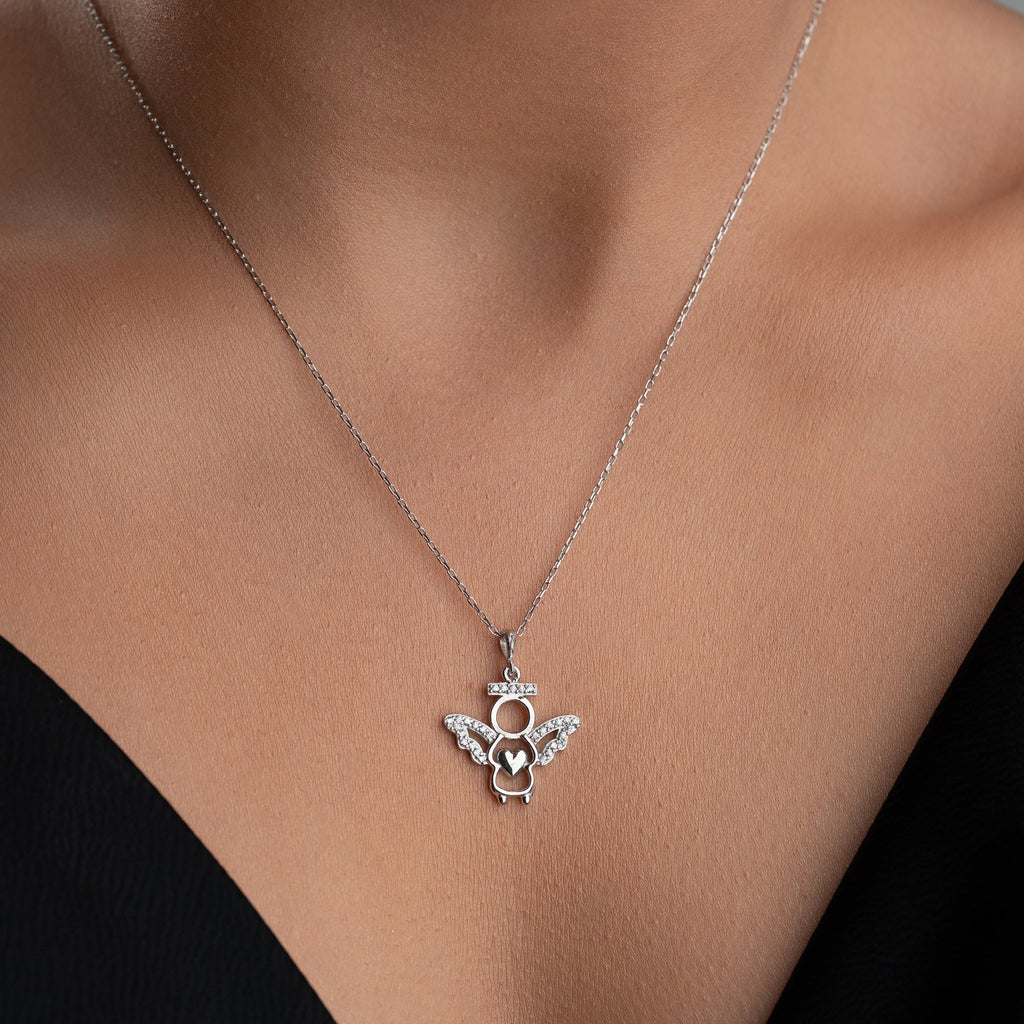 ENGEL MIT HERZ SİLBER HALSKETTE | 925 SILBER