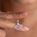 SCHWAN MIT ROSA STEIN HALSKETTE | 925 SILBER