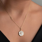 POLARSTERN-PLÄTTCHEN GOLD HALSKETTE | 925 SILBER