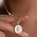 POLARSTERN-PLÄTTCHEN GOLD HALSKETTE | 925 SILBER
