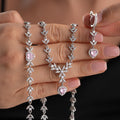 ROSA HERZ MIT STEIN SET | 925 SILBER