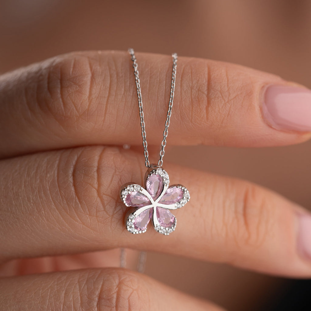 ROSA GÄNSEBLÜMCHEN HALSKETTE | 925 SILBER