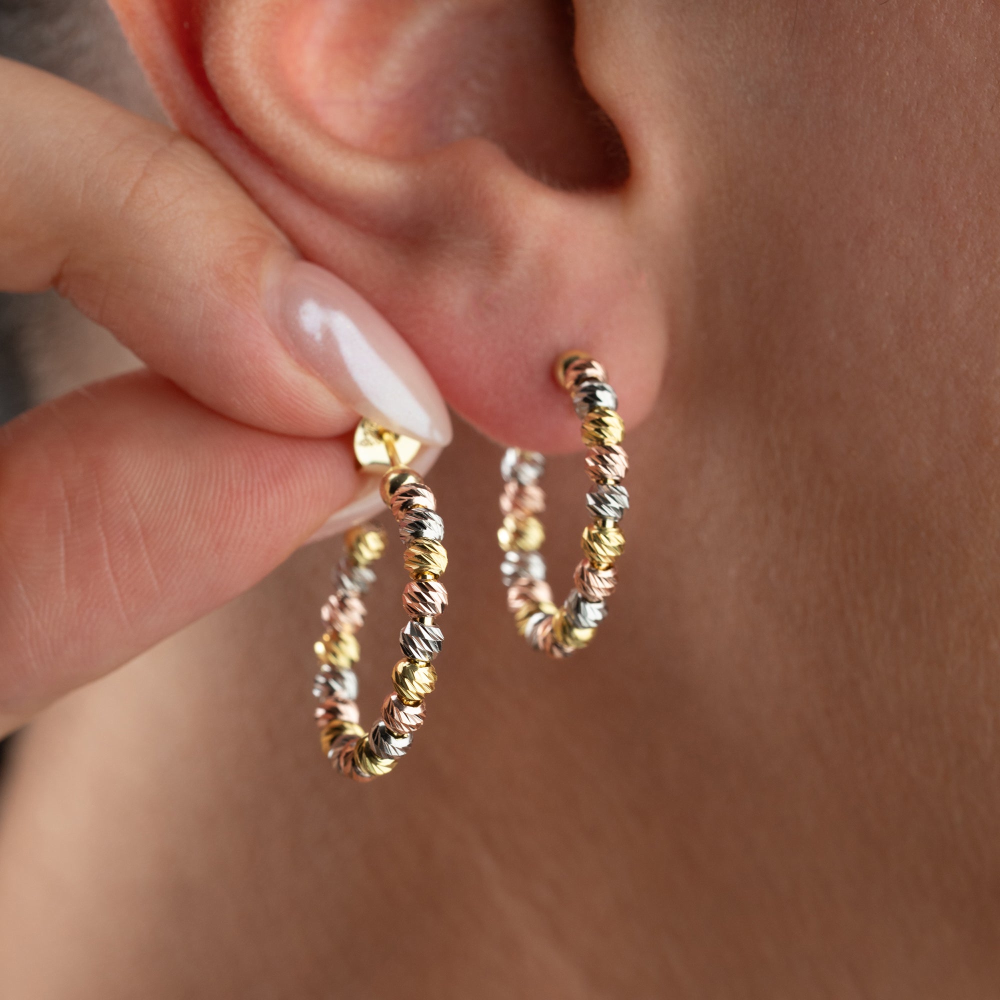 TRICOLOR OHRRINGE aus 925 Silber - Eleganter Ohrringe - AURIME