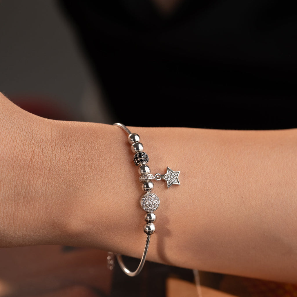 CHARM MIT STERN-ANHÄNGER ARMKETTE | 925 SILBER