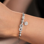 SCHARM MIT STEIN-HERZ-ANHÄNGER ARMKETTE | 925 SILBER