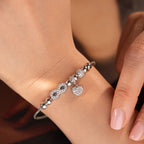 SCHARM MIT STEIN-HERZ-ANHÄNGER ARMKETTE | 925 SILBER