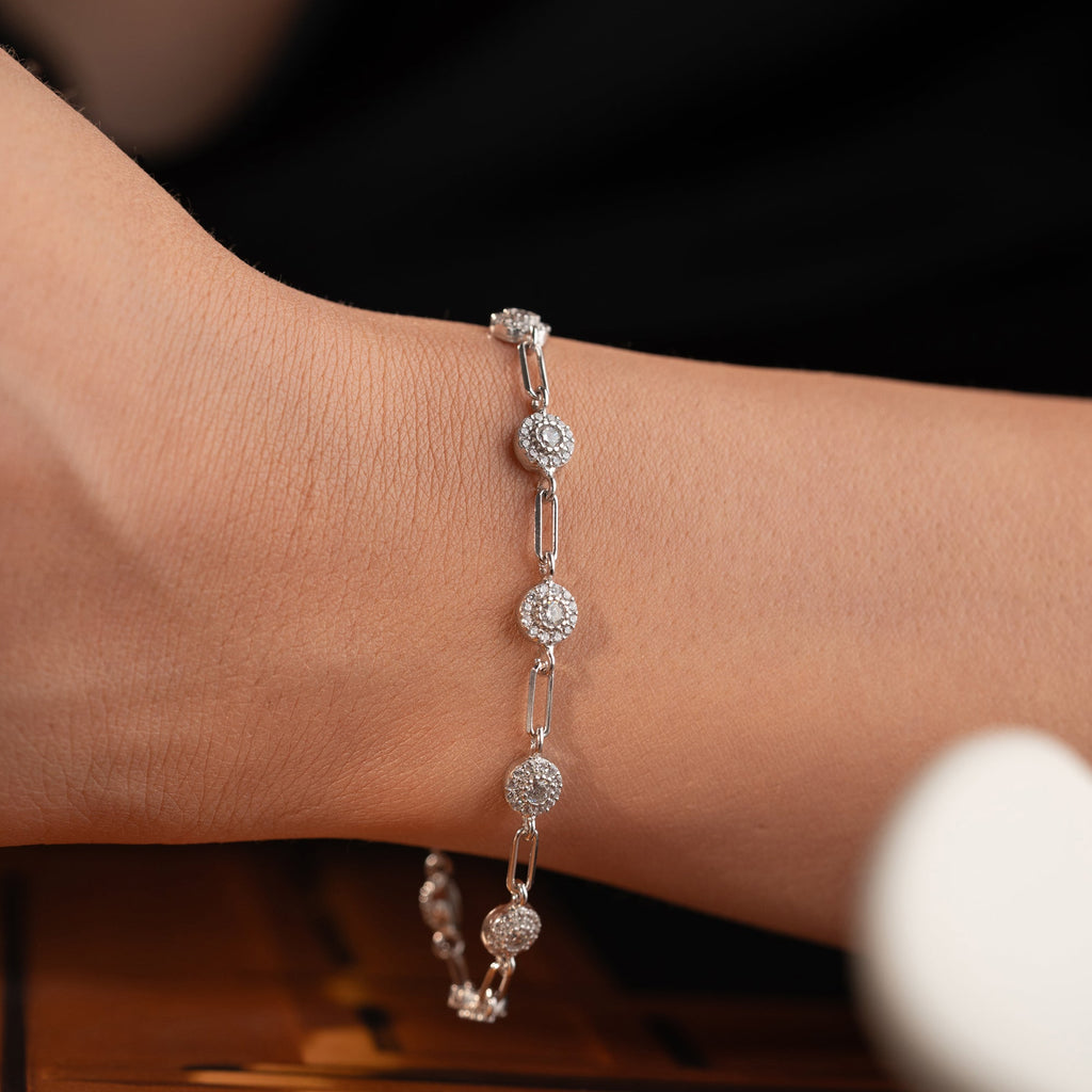 MULTISTEIN RUND SILBER ARMKETTE | 925 SILBER