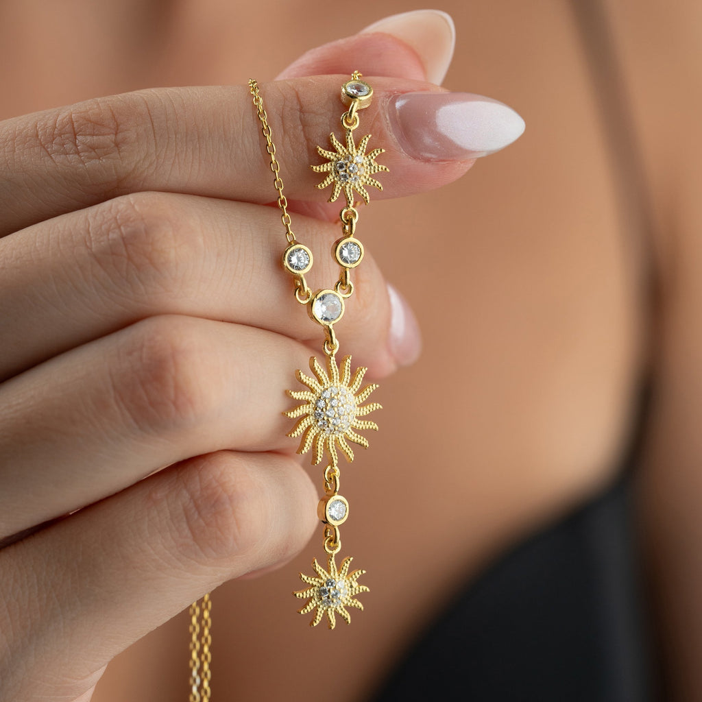 SUN Y KETTE aus 925 Silber - Eleganter Halskette - AURIME