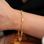 MIT MEHREREN BAGUETTE-STEINEN
 ARMKETTE | 925 SILBER