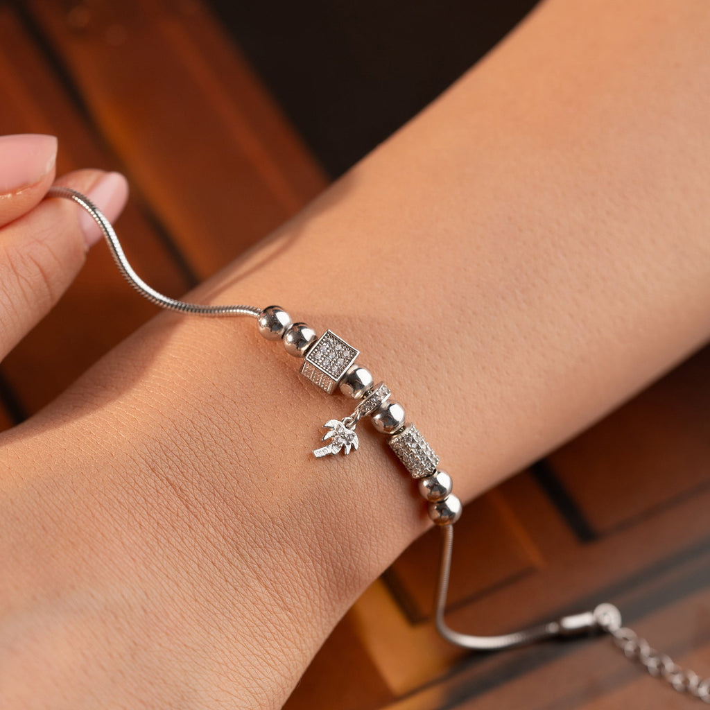 PALMEN-DANGLE-CHARM ARMKETTE | 925 SILBER